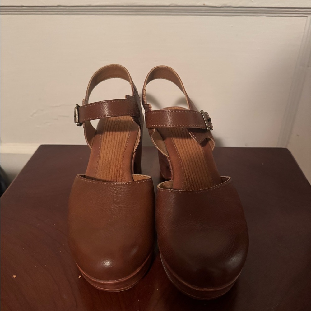 b.o.c. Brown Leather Mules